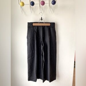 COS Dark Gray Tweed Wool Wide Leg Culott